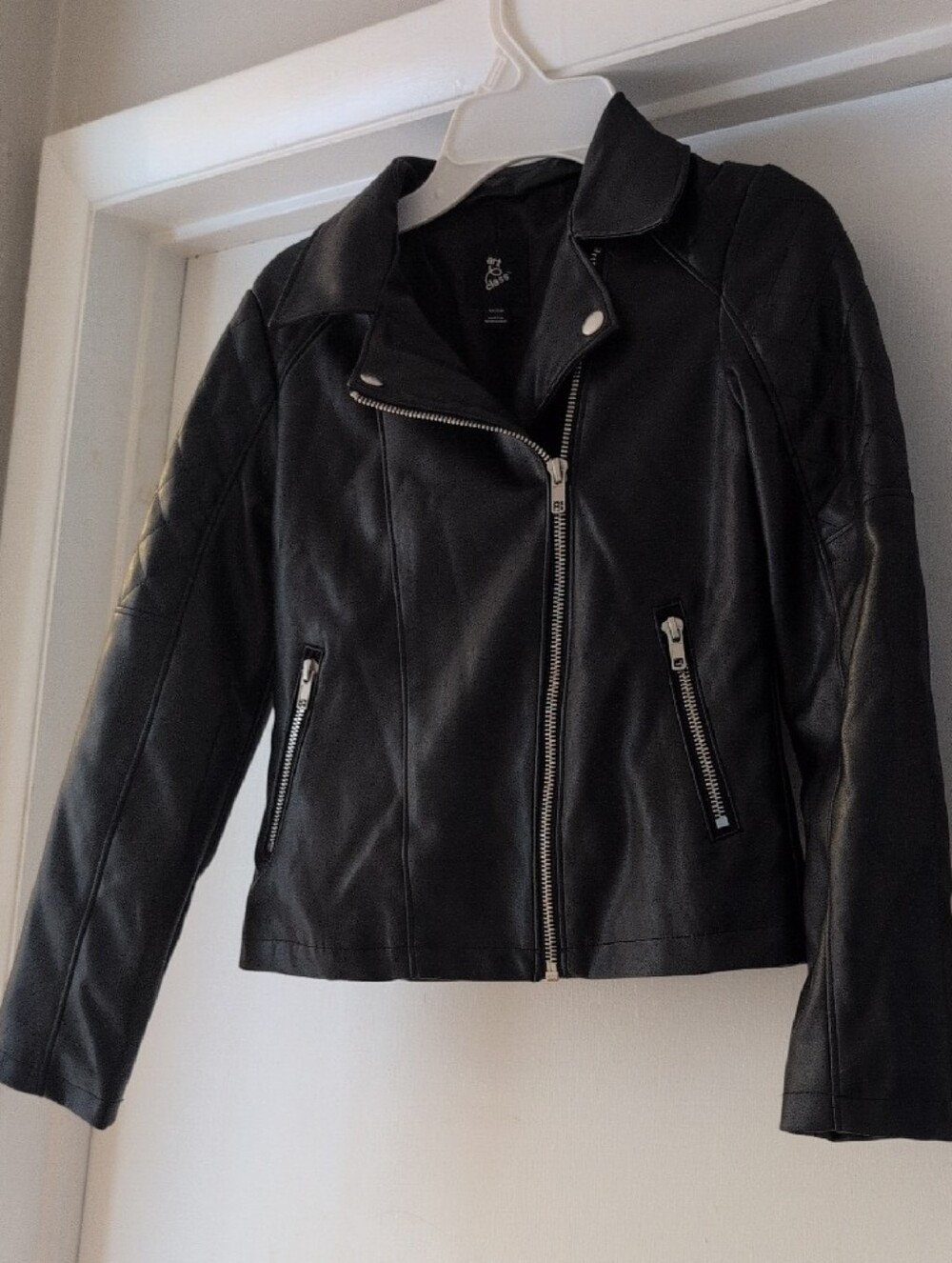 art class Black Faux Leather Girls Jacket